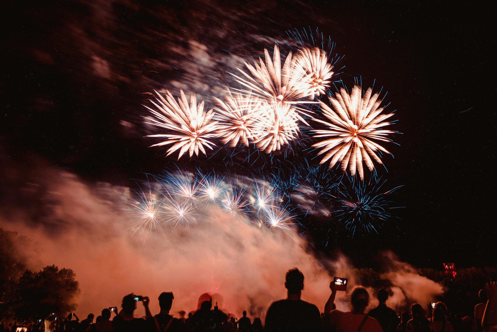 A mesmerizing fireworks display illuminating the night sky in Dortmund. Celebrate the new year with this dazzling spectacle.